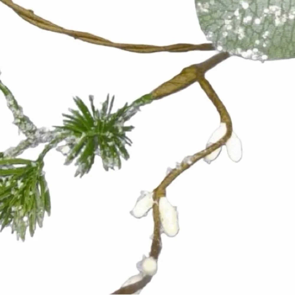 NWT | Coiled Holiday Garland | 5 feet | Green, Brown, White